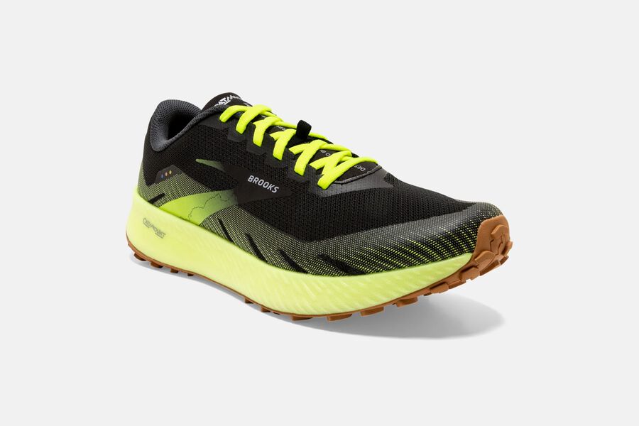 Brooks Running Shoes - Catamount Trail Mens - Black/Green - AYW-574923